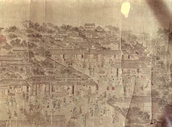 Escena callejera, china, dinastía Ming (1368-1644)